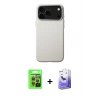 MARSİLYAN™- iPhone 17 Pro Kılıf Zirve Modern Prime - Siyah Bilvis 5in1 5D Magic Hayalet Cam Ekran Koruyucu + Raze Metal Kamera Lens - TU
