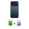 MARSİLYAN™- iPhone 17 Pro Kılıf Zirve Modern Prime - Siyah Bilvis 5in1 5D Magic Hayalet Cam Ekran Koruyucu + Raze Metal Kamera Lens - TU