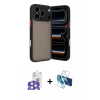 MARSİLYAN™- iPhone 17 Pro Max Kılıf Ahenk Çizgi Serisi - Siyah 3D Antistatik Seramik Nano Ekran Koruyucu + Bilvis Titan Kamera Lens - GS
