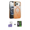MARSİLYAN™- iPhone 17 Pro Max Kılıf Ahenk Doku Özel Seri - Şeffaf 360 Full Body Arka Koruyucu + Bilvis Titan Kamera Lens - NLGY