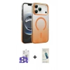 MARSİLYAN™- iPhone 17 Pro Max Kılıf Ahenk Doku Özel Seri - Şeffaf Pasifik Cam Ekran Koruyucu + Bilvis Titan Kamera Lens - GS