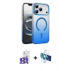 MARSİLYAN™- iPhone 17 Pro Max Kılıf Ahenk Doku Özel Seri - Siyah 3D Antistatik Cam Ekran Koruyucu + Bilvis Titan Kamera Lens - LT