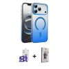 MARSİLYAN™- iPhone 17 Pro Max Kılıf Ahenk Doku Özel Seri - Siyah Bilvis 3D Cam Ekran Koruyucu + Bilvis Titan Kamera Lens - LT
