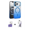 MARSİLYAN™- iPhone 17 Pro Max Kılıf Ahenk Doku Özel Seri - Siyah Bilvis 3X AR Hayalet Cam Ekran Koruyucu + Bilvis Titan Kamera Lens - LT