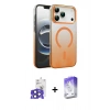 MARSİLYAN™- iPhone 17 Pro Max Kılıf Ahenk Doku Özel Seri - Siyah Bilvis 5in1 3D Magic Cam Ekran Koruyucu + Bilvis Titan Kamera Lens - LT