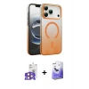 MARSİLYAN™- iPhone 17 Pro Max Kılıf Ahenk Doku Özel Seri - Siyah Bilvis 5in1 5D Magic Hayalet Cam Ekran Koruyucu + Bilvis Titan Kamera Lens - TU