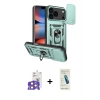 MARSİLYAN™- iPhone 17 Pro Max Kılıf Ahenk Klasik - Şeffaf Pasifik Cam Ekran Koruyucu + Bilvis Titan Kamera Lens - TU