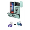 MARSİLYAN™- iPhone 17 Pro Max Kılıf Ahenk Klasik - Siyah 3D Antistatik Cam Ekran Koruyucu + Bilvis Titan Kamera Lens - GS