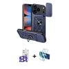 MARSİLYAN™- iPhone 17 Pro Max Kılıf Ahenk Klasik - Siyah 3D Antistatik Cam Ekran Koruyucu + Bilvis Titan Kamera Lens - NLGY