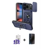 MARSİLYAN™- iPhone 17 Pro Max Kılıf Ahenk Klasik - Siyah 3D Antistatik Hayalet Cam Ekran Koruyucu + Bilvis Titan Kamera Lens - NLGY