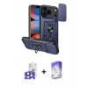 MARSİLYAN™- iPhone 17 Pro Max Kılıf Ahenk Klasik - Siyah Bilvis 5in1 3D Magic Cam Ekran Koruyucu + Bilvis Titan Kamera Lens - NLGY