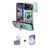 MARSİLYAN™- iPhone 17 Pro Max Kılıf Ahenk Klasik - Siyah Bilvis 5in1 3D Magic Cam Ekran Koruyucu + Turuncu Bilvis Titan Kamera Lens
