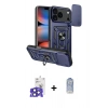 MARSİLYAN™- iPhone 17 Pro Max Kılıf Ahenk Klasik - Siyah Joko Magic 5D Cam + Lacivert Bilvis Titan Kamera Lens