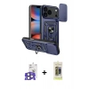 MARSİLYAN™- iPhone 17 Pro Max Kılıf Ahenk Klasik - Siyah Joko Magic 5D Hayalet Cam + Natural Grey Bilvis Titan Kamera Lens