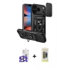 MARSİLYAN™- iPhone 17 Pro Max Kılıf Ahenk Klasik - Siyah Joko Magic 5D Hayalet Cam + Natural Grey Bilvis Titan Kamera Lens
