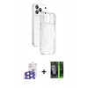 MARSİLYAN™- iPhone 17 Pro Max Kılıf Ahenk Minimal Serisi - Şeffaf 360 Full Body Arka Koruyucu + Bilvis Titan Kamera Lens - NLGY