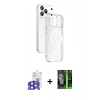 MARSİLYAN™- iPhone 17 Pro Max Kılıf Ahenk Minimal Serisi - Şeffaf 360 Full Body Arka Koruyucu + Bilvis Titan Kamera Lens - LT