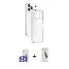 MARSİLYAN™- iPhone 17 Pro Max Kılıf Ahenk Minimal Serisi - Şeffaf Pasifik Cam Ekran Koruyucu + Bilvis Titan Kamera Lens - NLGY