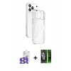 MARSİLYAN™- iPhone 17 Pro Max Kılıf Ahenk Minimal Serisi - Siyah 360 Mat Full Body Arka Koruyucu + Bilvis Titan Kamera Lens - TU