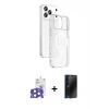 MARSİLYAN™- iPhone 17 Pro Max Kılıf Ahenk Minimal Serisi - Siyah 3D Antistatik Hayalet Cam Ekran Koruyucu + Bilvis Titan Kamera Lens - NLGY