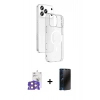 MARSİLYAN™- iPhone 17 Pro Max Kılıf Ahenk Minimal Serisi - Siyah 3D Antistatik Hayalet Cam Ekran Koruyucu + Bilvis Titan Kamera Lens - TU