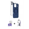 MARSİLYAN™- iPhone 17 Pro Max Kılıf Ahenk Minimal Serisi - Siyah Bilvis 3X AR Hayalet Cam Ekran Koruyucu + Bilvis Titan Kamera Lens - GS