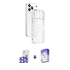 MARSİLYAN™- iPhone 17 Pro Max Kılıf Ahenk Minimal Serisi - Siyah Bilvis 5in1 3D Magic Cam Ekran Koruyucu + Gümüş Bilvis Titan Kamera Lens