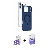 MARSİLYAN™- iPhone 17 Pro Max Kılıf Ahenk Minimal Serisi - Siyah Bilvis 5in1 5D Magic Hayalet Cam Ekran Koruyucu + Bilvis Titan Kamera Lens - GS