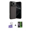 MARSİLYAN™- iPhone 17 Pro Max Kılıf Ahenk Serisi - Şeffaf 360 Full Body Arka Koruyucu + Bilvis Titan Kamera Lens - GS