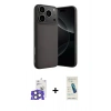 MARSİLYAN™- iPhone 17 Pro Max Kılıf Ahenk Serisi - Şeffaf Pasifik Cam Ekran Koruyucu + Bilvis Titan Kamera Lens - NLGY