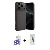 MARSİLYAN™- iPhone 17 Pro Max Kılıf Ahenk Serisi - Şeffaf Pasifik Cam Ekran Koruyucu + Bilvis Titan Kamera Lens - LT