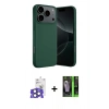 MARSİLYAN™- iPhone 17 Pro Max Kılıf Ahenk Serisi - Siyah 360 Mat Full Body Arka Koruyucu + Bilvis Titan Kamera Lens - NLGY