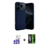 MARSİLYAN™- iPhone 17 Pro Max Kılıf Ahenk Serisi - Siyah 360 Mat Full Body Arka Koruyucu + Bilvis Titan Kamera Lens - GS