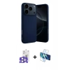 MARSİLYAN™- iPhone 17 Pro Max Kılıf Ahenk Serisi - Siyah 3D Antistatik Cam Ekran Koruyucu + Bilvis Titan Kamera Lens - GS