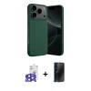 MARSİLYAN™- iPhone 17 Pro Max Kılıf Ahenk Serisi - Siyah 3D Antistatik Hayalet Cam Ekran Koruyucu + Bilvis Titan Kamera Lens - LT