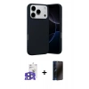 MARSİLYAN™- iPhone 17 Pro Max Kılıf Ahenk Serisi - Siyah 3D Antistatik Hayalet Cam Ekran Koruyucu + Bilvis Titan Kamera Lens - LT