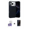 MARSİLYAN™- iPhone 17 Pro Max Kılıf Ahenk Serisi - Siyah 3D Antistatik Hayalet Cam Ekran Koruyucu + Bilvis Titan Kamera Lens - NLGY