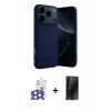 MARSİLYAN™- iPhone 17 Pro Max Kılıf Ahenk Serisi - Siyah 3D Antistatik Hayalet Cam Ekran Koruyucu + Bilvis Titan Kamera Lens - NLGY