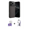 MARSİLYAN™- iPhone 17 Pro Max Kılıf Ahenk Serisi - Siyah Bilvis 3X AR Hayalet Cam Ekran Koruyucu + Bilvis Titan Kamera Lens - TU