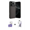 MARSİLYAN™- iPhone 17 Pro Max Kılıf Ahenk Serisi - Siyah Bilvis 3X AR Hayalet Cam Ekran Koruyucu + Bilvis Titan Kamera Lens - NLGY