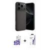 MARSİLYAN™- iPhone 17 Pro Max Kılıf Ahenk Serisi - Siyah Bilvis 3X AR HD Cam Ekran Koruyucu + Bilvis Titan Kamera Lens - GS
