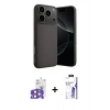 MARSİLYAN™- iPhone 17 Pro Max Kılıf Ahenk Serisi - Siyah Bilvis 3X AR HD Cam Ekran Koruyucu + Bilvis Titan Kamera Lens - TU