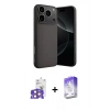 MARSİLYAN™- iPhone 17 Pro Max Kılıf Ahenk Serisi - Siyah Bilvis 5in1 3D Magic Cam Ekran Koruyucu + Bilvis Titan Kamera Lens - TU