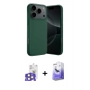 MARSİLYAN™- iPhone 17 Pro Max Kılıf Ahenk Serisi - Siyah Bilvis 5in1 5D Magic Hayalet Cam Ekran Koruyucu + Bilvis Titan Kamera Lens - NLGY