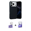 MARSİLYAN™- iPhone 17 Pro Max Kılıf Ahenk Serisi - Siyah Bilvis 5in1 5D Magic Hayalet Cam Ekran Koruyucu + Bilvis Titan Kamera Lens - NLGY