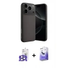 MARSİLYAN™- iPhone 17 Pro Max Kılıf Ahenk Serisi - Siyah Bilvis 5in1 5D Magic Hayalet Cam Ekran Koruyucu + Bilvis Titan Kamera Lens - NLGY