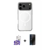 MARSİLYAN™- iPhone 17 Pro Max Kılıf Ahenk Yansıma Prime - Siyah 3D Antistatik Hayalet Cam Ekran Koruyucu + Bilvis Titan Kamera Lens - TU