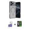 MARSİLYAN™- iPhone 17 Pro Max Kılıf Çekirdek Klasik Özel Seri - Şeffaf 360 Full Body Arka Koruyucu + Bilvis Titan Kamera Lens - LT