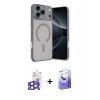 MARSİLYAN™- iPhone 17 Pro Max Kılıf Çekirdek Klasik Özel Seri - Siyah Bilvis 5in1 5D Magic Hayalet Cam Ekran Koruyucu + Bilvis Titan Kamera Lens - NLGY