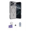 MARSİLYAN™- iPhone 17 Pro Max Kılıf Çekirdek Klasik Özel Seri - Siyah Joko Magic 5D Cam + Natural Grey Bilvis Titan Kamera Lens